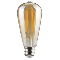 ΛΑΜΠΑ LED ΑΒΟΚΑΝΤΟ ST64 FILAMENT Ε27 6W WARM DIM. GOLDEN