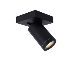 Lucide TAYLOR - Ceiling spotlight Bathroom - LED Dim to warm - GU10 - 1x5W 2200K/3000K - IP44 - Black