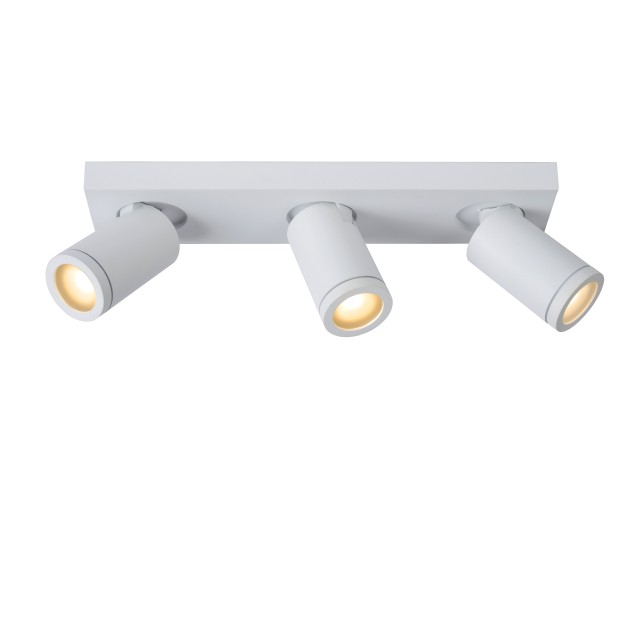 Lucide TAYLOR - Ceiling spotlight Bathroom - LED Dim to warm - GU10 - 3x5W 2200K/3000K - IP44 - White
