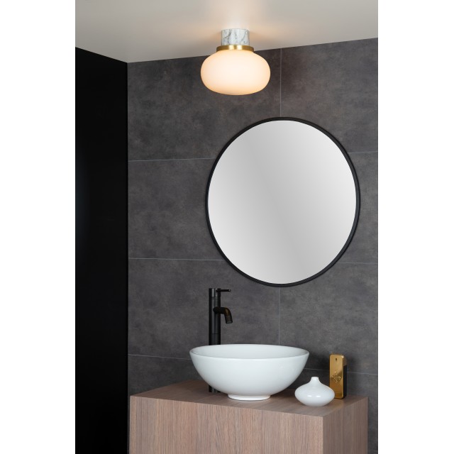 Lucide LORENA - Flush ceiling light Bathroom - Ø 23 cm - 1xE27 - IP44 - Opal