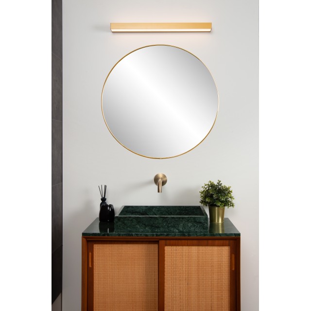 Lucide ALEXA - Wall light Bathroom - LED - 1x8W 3000K - IP44 - Matt Gold / Brass