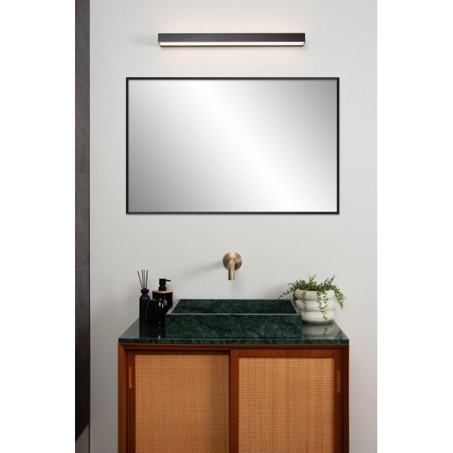 Lucide ALEXA - Wall light Bathroom - LED - 1x8W 3000K - IP44 - Black