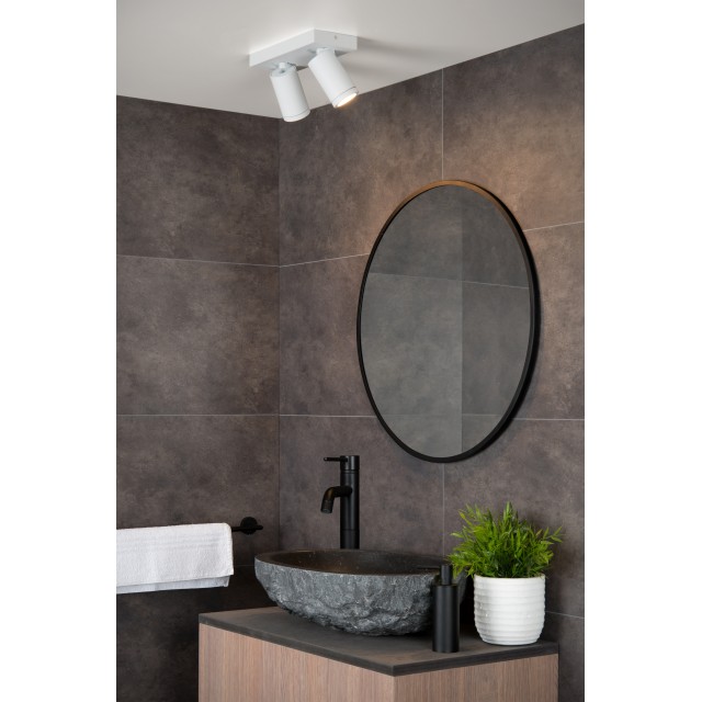Lucide TAYLOR - Ceiling spotlight Bathroom - LED Dim to warm - GU10 - 2x5W 2200K/3000K - IP44 - White