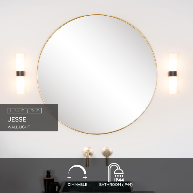 Lucide JESSE - Wall light Bathroom - 2xG9 - IP44 - Black