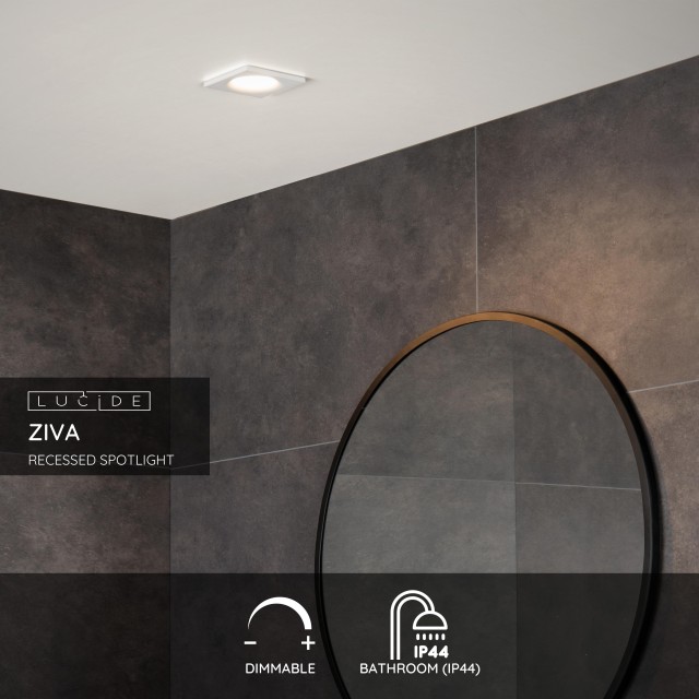 Lucide ZIVA - Recessed spotlight Bathroom - 1xGU10 - IP44 - White