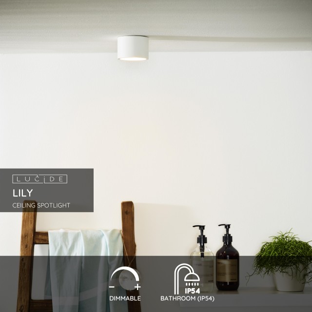 Lucide LILY - Ceiling spotlight Bathroom - Ø 8 cm - 1xG9 - IP54 - White