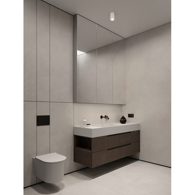 Sandy White Aluminium & Frosted Acrylic