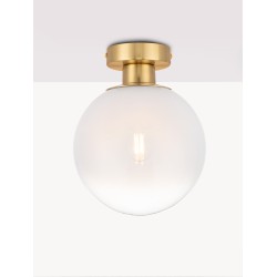 Sandy Gold Metal & Gradient White Glass