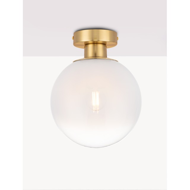Sandy Gold Metal & Gradient White Glass