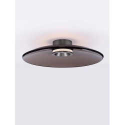 Triac Dimmable Foggy Nickel Aluminium & Dark Brown Glass