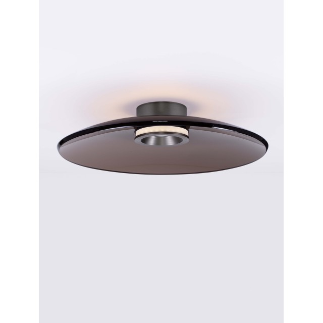 Triac Dimmable Foggy Nickel Aluminium & Dark Brown Glass