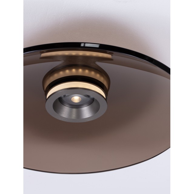 Triac Dimmable Foggy Nickel Aluminium & Dark Brown Glass