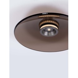 Triac Dimmable Foggy Nickel Aluminium & Dark Brown Glass