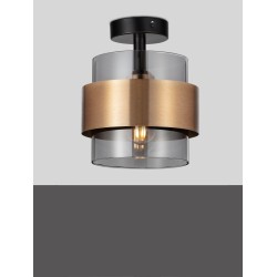 Smoky Glass Brass Gold Metal