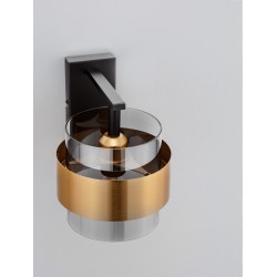 Smoky Glass Brass Gold Metal
