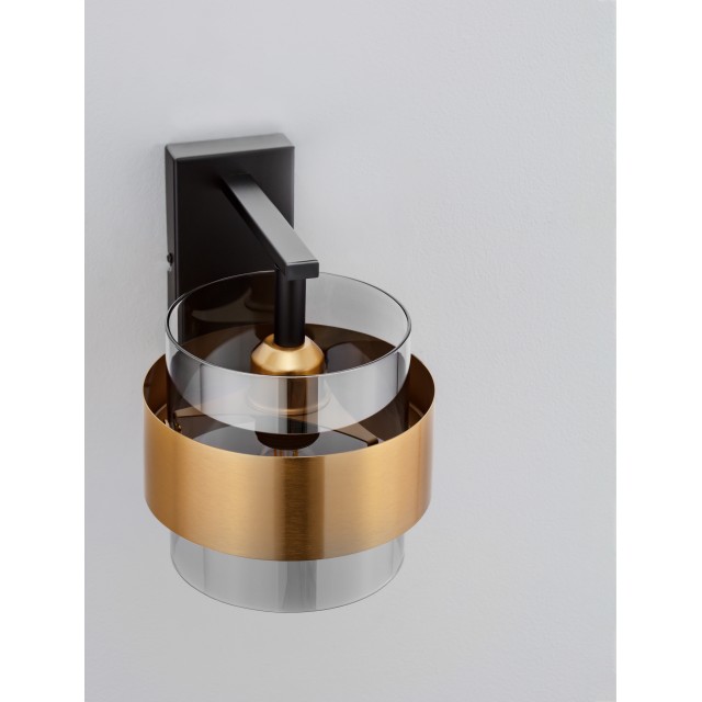 Smoky Glass Brass Gold Metal