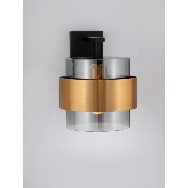 Smoky Glass Brass Gold Metal