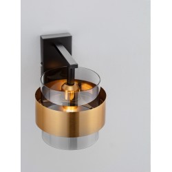 Smoky Glass Brass Gold Metal