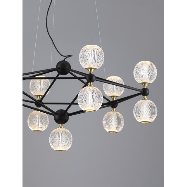 Black Aluminium & Acrylic LED 52 Watt 230V 2983.57Lm 3200K IP20 D: 89 H: 120 cm 9695400