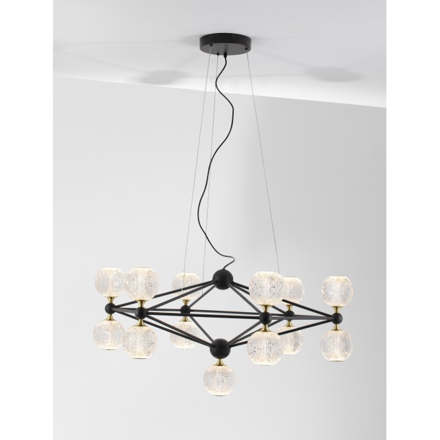 Black Aluminium & Acrylic LED 52 Watt 230V 2983.57Lm 3200K IP20 D: 89 H: 120 cm 9695400