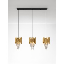 Gold Aluminium & K5 Crystal Sandy Black Steel Base