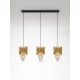 Gold Aluminium & K5 Crystal Sandy Black Steel Base