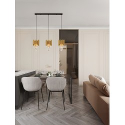 Gold Aluminium & K5 Crystal Sandy Black Steel Base