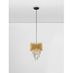 Gold Aluminium & K5 Crystal Sandy Black Steel Base