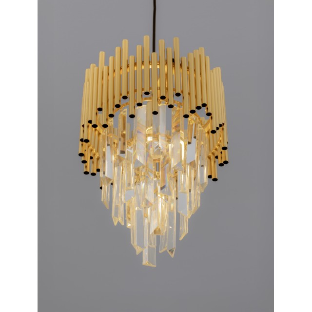Gold Aluminium & K5 Crystal Sandy Black Steel Base