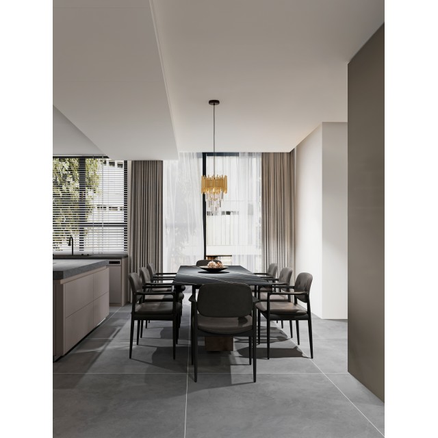 Gold Aluminium & K5 Crystal Sandy Black Steel Base