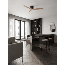 Sandy Black Metal Base & Natural Wood Color Blades Sandy Black Metal Base & Natural Wood Color Blades