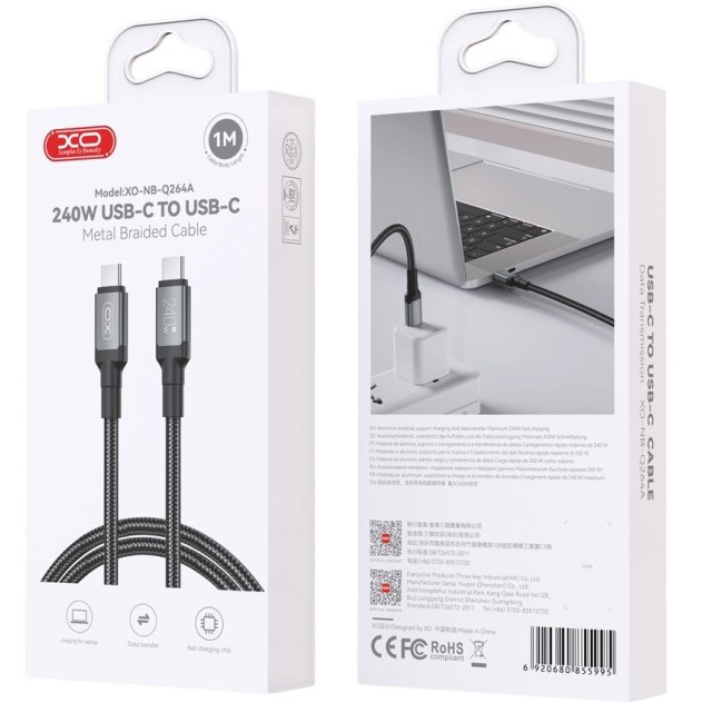 Καλώδιο Φόρτισης Type-C to Type-C 240W High Power Data Cable 1m XO NB-Q264A