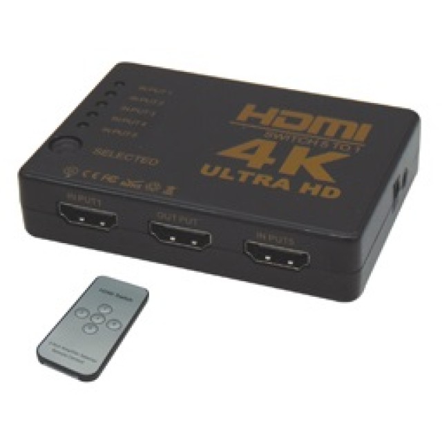 DATA SWITCH HDMI 5 ΣΕ 1 ΣΥΣΚΕΥΗ 4K iFSWT-501 BLISTER PLY Pully Cables