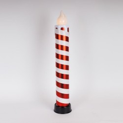 ΚΕΡΙ ΦΩΤΙΖΟΜΕΝΟ 14x82cm, ΚΟΚΚΙΝΟ & ΑΣΠΡΟ, ΜΕ ΚΙΝΗΣΗ ΣΤΗ ΦΛΟΓΑ, ΜΠΑΤΑΡΙΑΣ 3xAA, TIMER, 6 ΘΕΡΜΑ ΛΕΥΚΑ LED, IP44
