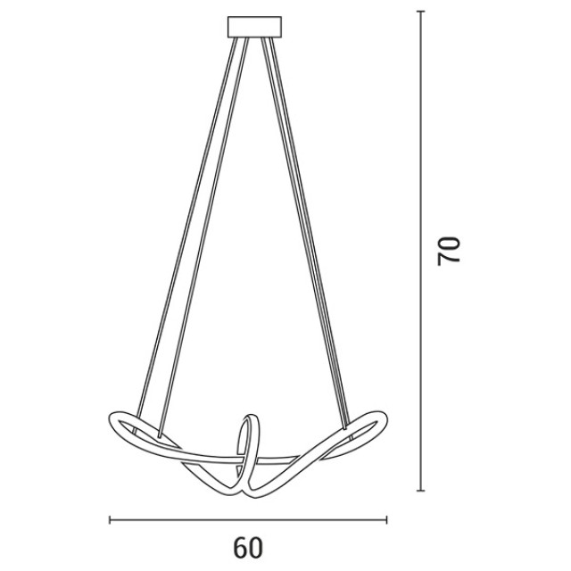 ARTE ILLUMINA SATURN ΦΩΤΙΣΤΙΚΟ ΚΡΕΜΑΣΤΟ LED 42W Φ670X200X200 4000Κ ΝΙΚΕΛ