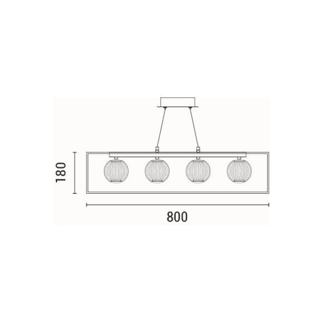 ΦΩΤΙΣΤΙΚΟ ΚΡΕΜΑΣΤΟ ΜΕΤΑΛΛΟ LED 14W 650Lm 3000K 80X1200mm ΜΑΥΡΟ ARTE ILLUMINA BOX