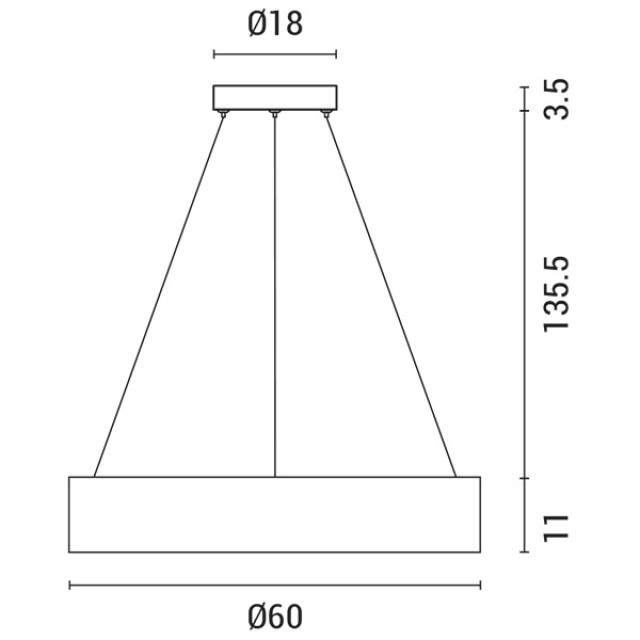 ARTE ILLUMINA ΦΩΤΙΣΤΙΚΟ ΚΡΕΜΑΣΤΟ ΣΤΡΟΓΓΥΛΟ LED 40W 3000Κ Φ60X15 ΛΕΥΚΟ ARTE ILLUMINA ΦΩΤΙΣΤΙΚΟ ΚΡΕΜΑΣΤΟ ΣΤΡΟΓΓΥΛΟ LED 40W 3000Κ Φ60X15 ΛΕΥΚΟ