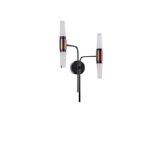 ΑΠΛΙΚΑ TOIXOY ΑΛΟΥΜΙΝΙΟΥ LED 2X6W 720Lm 3000K 420X130mm ΜΑΥΡΟ-ΧΡΥΣΟ ARTE ILLUMINA VELAS