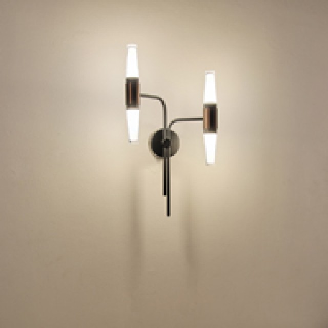 ΑΠΛΙΚΑ TOIXOY ΑΛΟΥΜΙΝΙΟΥ LED 2X6W 720Lm 3000K 420X130mm ΜΑΥΡΟ-ΧΡΥΣΟ ARTE ILLUMINA VELAS