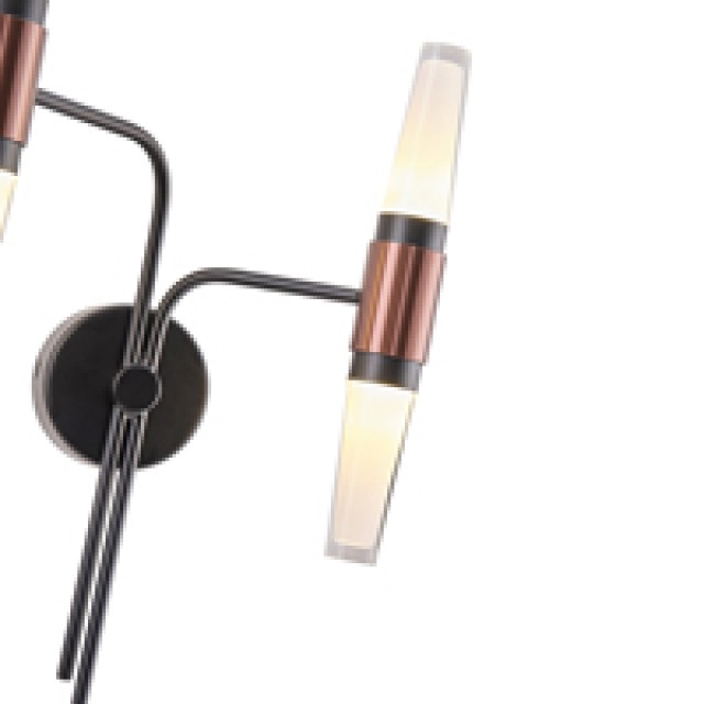 ΑΠΛΙΚΑ TOIXOY ΑΛΟΥΜΙΝΙΟΥ LED 2X6W 720Lm 3000K 420X130mm ΜΑΥΡΟ-ΧΡΥΣΟ ARTE ILLUMINA VELAS