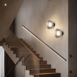ΑΠΛΙΚΑ ΤΟΙΧΟΥ METAΛΛO-ΓΥΑΛΙ LED 8W 624Lm 3000K 200Χ200mm ΜΑΥΡΟ-ΓΡΑΦΙΤΗΣ ARTE ILLUMINA NIMBUS