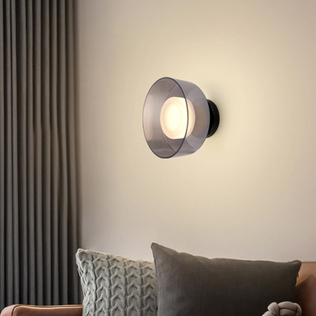 ΑΠΛΙΚΑ ΤΟΙΧΟΥ METAΛΛO-ΓΥΑΛΙ LED 8W 624Lm 3000K 200Χ200mm ΜΑΥΡΟ-ΓΡΑΦΙΤΗΣ ARTE ILLUMINA NIMBUS
