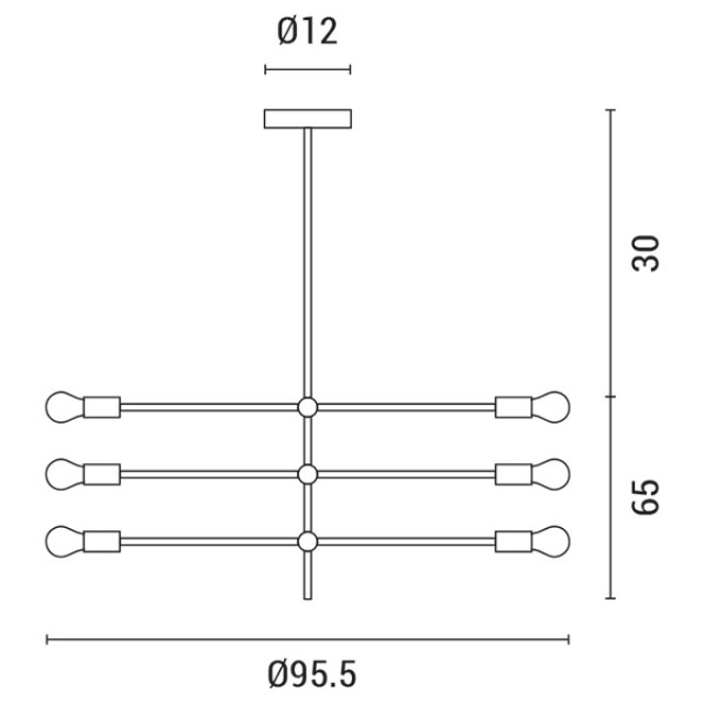 ARTE ILLUMINA ΦΩΤΙΣΤΙΚΟ ΚΡΕΜΑΣΤΟ 6XΕ27 100X65 ΧΡΥΣΟ