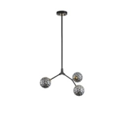 ΦΩΤΙΣΤΙΚΟ ΚΡΕΜΑΣΤΟ 3ΦΩΤΟ 3ΧG9 Max15w 800Χ900mm ΜΑΥΡΟ-ΓΚΡΙ ARTE ILLUMINA ATOM
