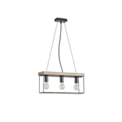 ΦΩΤΙΣΤΙΚΟ ΚΡΕΜΑΣΤΟ ΞΥΛO-ΜΕΤΑΛΛO 3ΦΩΤΟ 3XΕ27 Max15w 480x125x1230mm ΜΑΥΡΟ-ΚΑΦΕ ARTE ILLUMINA MULTIPLA