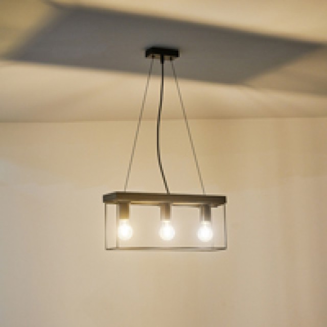 ΦΩΤΙΣΤΙΚΟ ΚΡΕΜΑΣΤΟ ΞΥΛO-ΜΕΤΑΛΛO 3ΦΩΤΟ 3XΕ27 MAX 15W 480x125x1230mm ΜΑΥΡΟ-ΚΑΦΕ ARTE ILLUMINA MULTIPLA