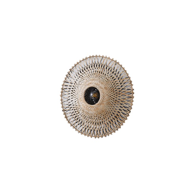 ΑΠΛΙΚΑ ΤΟΙΧΟΥ ΒΑΜΒΟΟ 1XE27 Max 15w  400X140mm ΚΑΦΕ-ΜΑΥΡΟ ARTE ILLUMINA CYCLONE