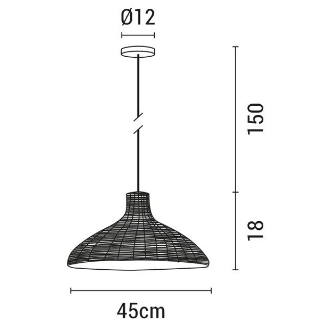 ΦΩΤΙΣΤΙΚΟ ΚΡΕΜΑΣΤΟ ΜΟΝΟΦΩΤΟ Ε27 MAX 60W D450XH180 RATTAN ΛΕΥΚΟ ARTE ILLUMINA KAI ΦΩΤΙΣΤΙΚΟ ΚΡΕΜΑΣΤΟ ΜΟΝΟΦΩΤΟ Ε27 MAX 60W D450XH180 RATTAN ΛΕΥΚΟ ARTE ILLUMINA KAI