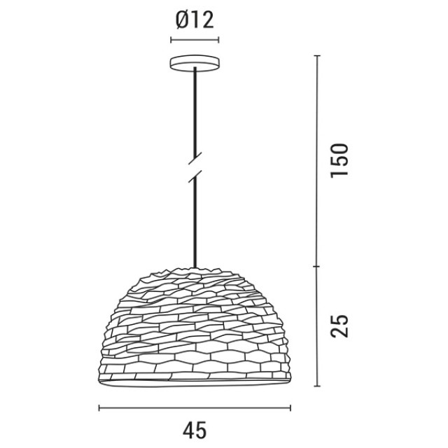 ΦΩΤΙΣΤΙΚΟ ΚΡΕΜΑΣΤΟ ΜΟΝΟΦΩΤΟ Ε27 MAX 60W Ø450X250 RATTAN ARTE ILLUMINA KAI ΦΩΤΙΣΤΙΚΟ ΚΡΕΜΑΣΤΟ ΜΟΝΟΦΩΤΟ Ε27 MAX 60W Ø450X250 RATTAN ARTE ILLUMINA KAI