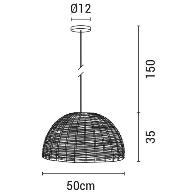 ΦΩΤΙΣΤΙΚΟ ΚΡΕΜΑΣΤΟ ΜΟΝΟΦΩΤΟ Ε27 MAX 60W D500X350 RATTAN ΜΑΥΡΟ ARTE ILLUMINA KAI ΦΩΤΙΣΤΙΚΟ ΚΡΕΜΑΣΤΟ ΜΟΝΟΦΩΤΟ Ε27 MAX 60W D500X350 RATTAN ΜΑΥΡΟ ARTE ILLUMINA KAI